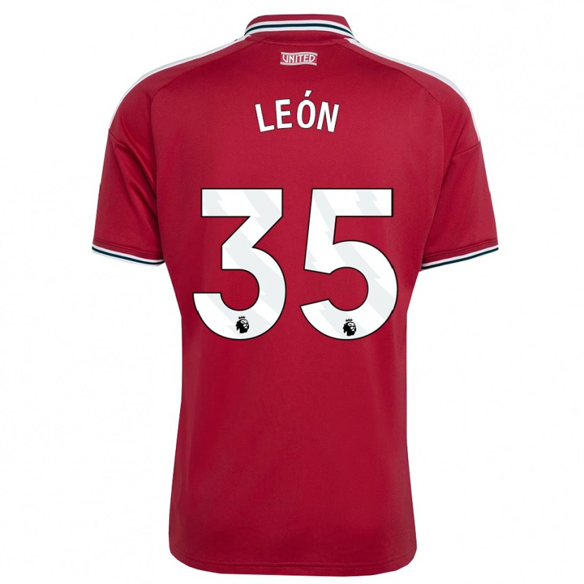 Danxen Criança Camisola Diego León #35 Vermelho Amarelo Branco Principal 2026/27 Camisa