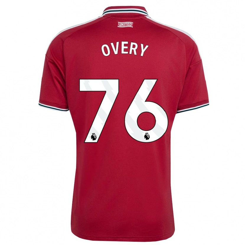 Danxen Criança Camisola James Overy #76 Vermelho Amarelo Branco Principal 2026/27 Camisa