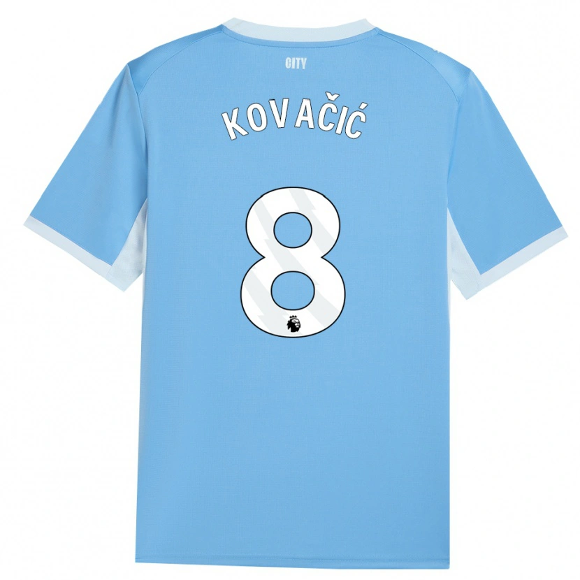 Danxen Criança Camisola Mateo Kovacic #8 Lightskyblue Branco Principal 2026/27 Camisa