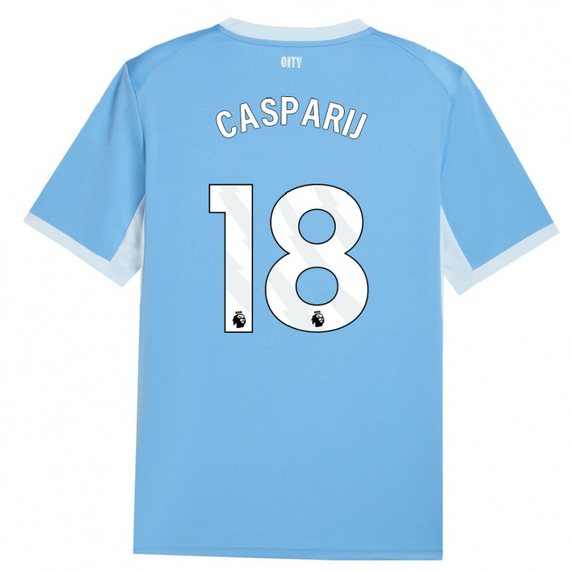 Danxen Criança Camisola Kerstin Casparij #18 Lightskyblue Branco Principal 2026/27 Camisa