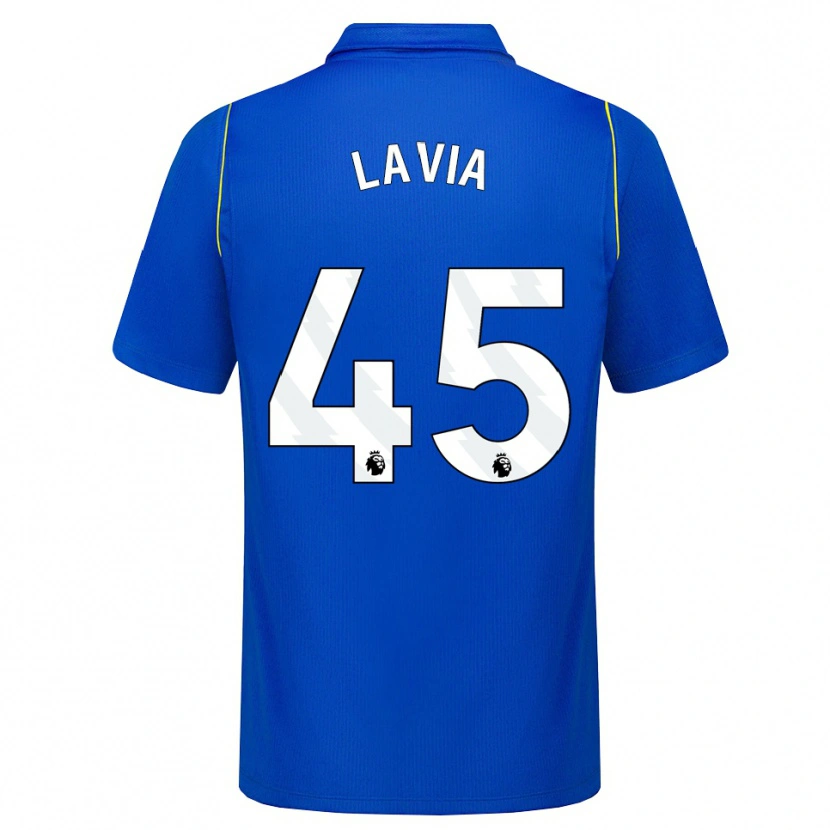Danxen Criança Camisola Roméo Lavia #45 Azul Amarelo Principal 2026/27 Camisa