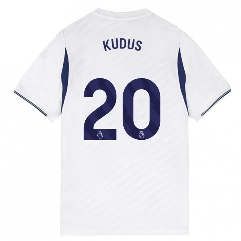 Danxen Criança Camisola Mohammed Kudus #20 Branco Vermelho Roxo Principal 2026/27 Camisa