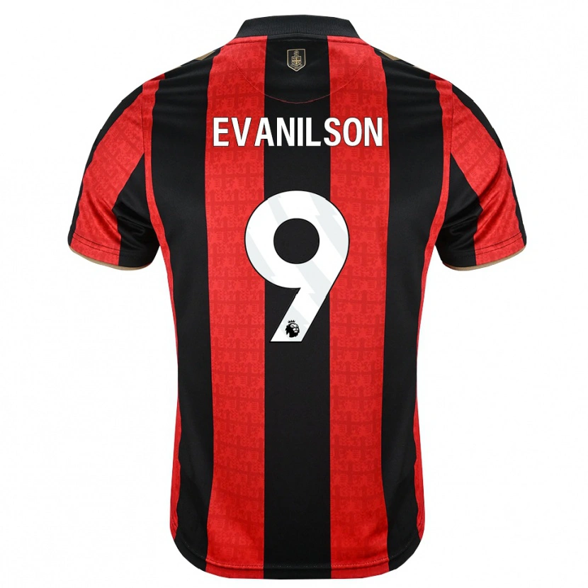 Danxen Criança Camisola Francisco Evanilson De Lima Barbosa #9 Goldenrod Vermelho Preto Principal 2026/27 Camisa