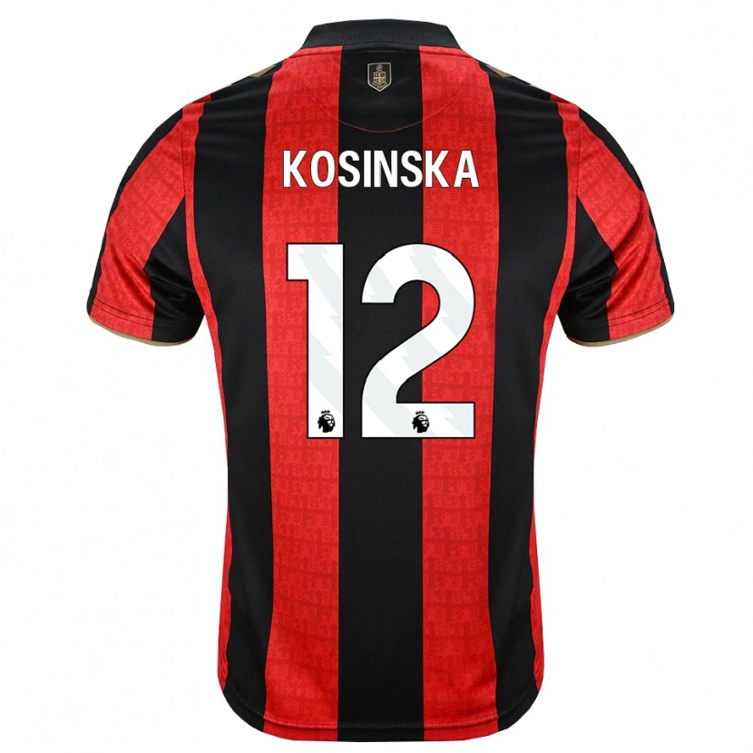 Danxen Criança Camisola Daniela Kosinska #12 Goldenrod Vermelho Preto Principal 2026/27 Camisa
