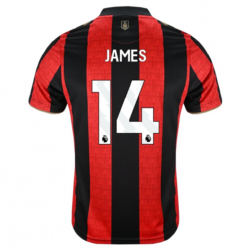 Danxen Criança Camisola Katie James #14 Goldenrod Vermelho Preto Principal 2026/27 Camisa