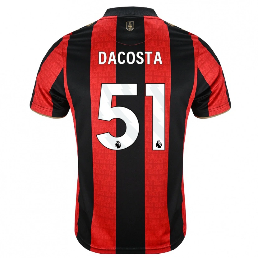 Danxen Criança Camisola Malcom Dacosta González #51 Goldenrod Vermelho Preto Principal 2026/27 Camisa