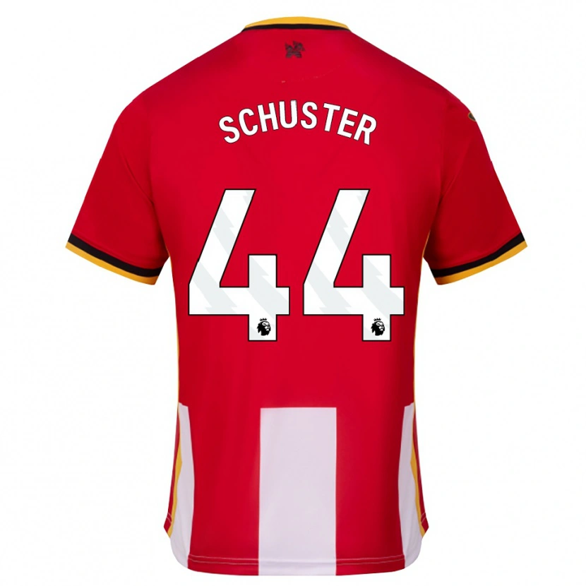 Danxen Criança Camisola Jannik Schuster #44 Amarelo Preto Vermelho Principal 2026/27 Camisa