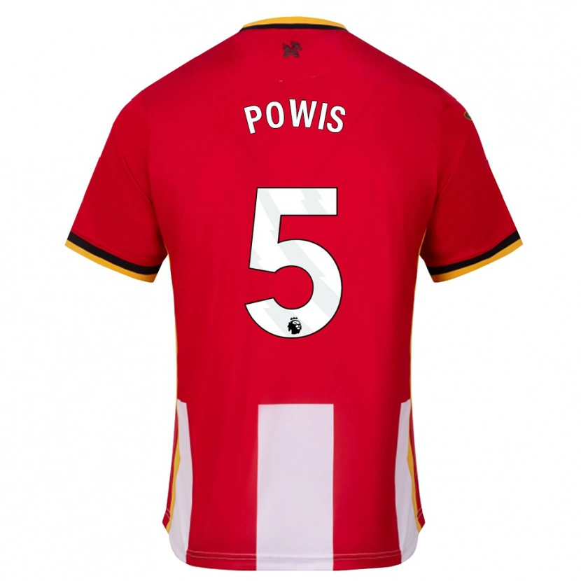 Danxen Criança Camisola Isaiah Powis #5 Amarelo Preto Vermelho Principal 2026/27 Camisa