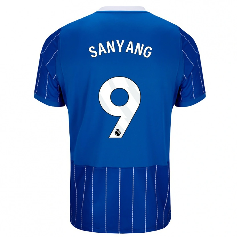 Danxen Criança Camisola Musa Sanyang #9 Mediumblue Branco Principal 2026/27 Camisa