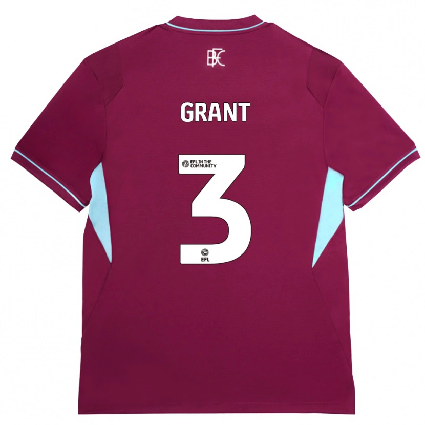 Danxen Criança Camisola Bradley Grant #3 Borgonha Verde Principal 2026/27 Camisa