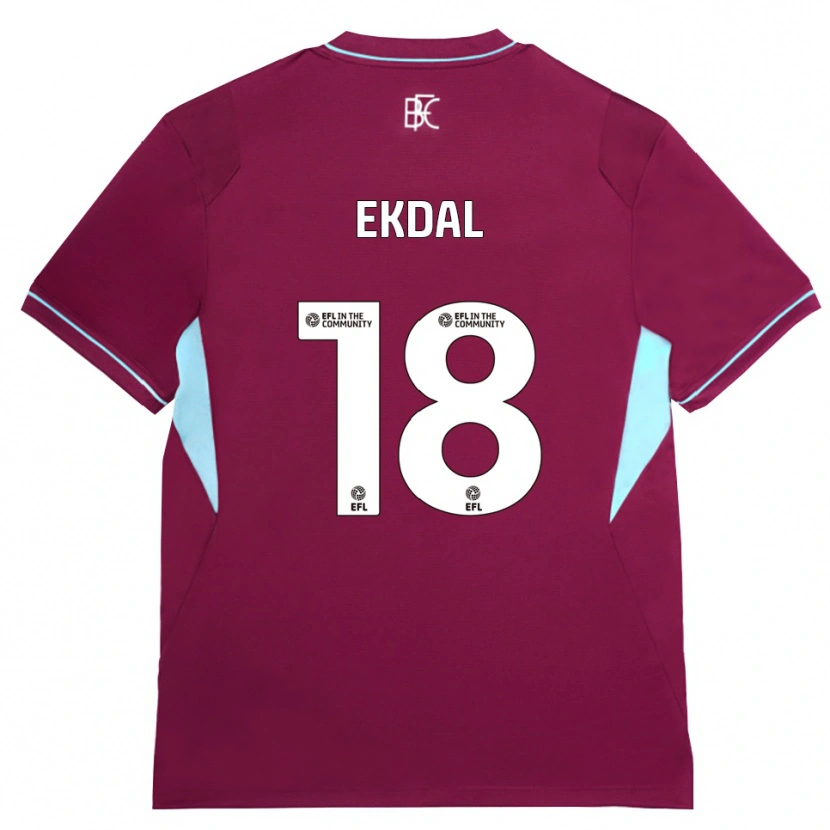 Danxen Criança Camisola Hjalmar Ekdal #18 Borgonha Verde Principal 2026/27 Camisa
