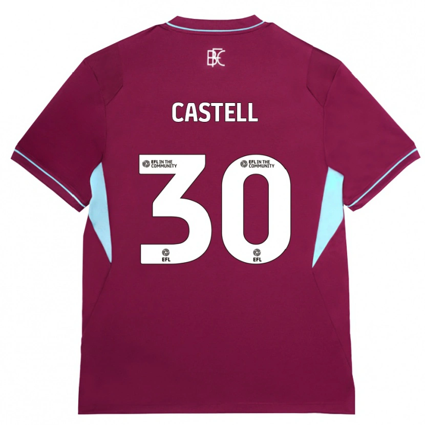Danxen Criança Camisola Lluc Castell #30 Borgonha Verde Principal 2026/27 Camisa