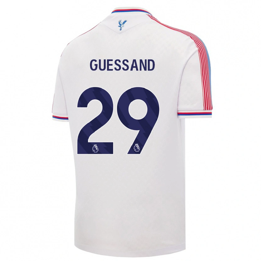 Danxen Criança Camisola Evann Guessand #29 Branco Vermelho Azul Principal 2026/27 Camisa
