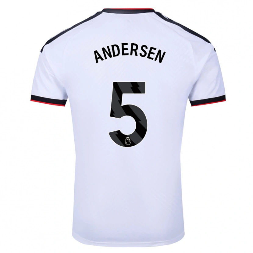 Danxen Criança Camisola Joachim Andersen #5 Branco Preto Vermelho Principal 2026/27 Camisa