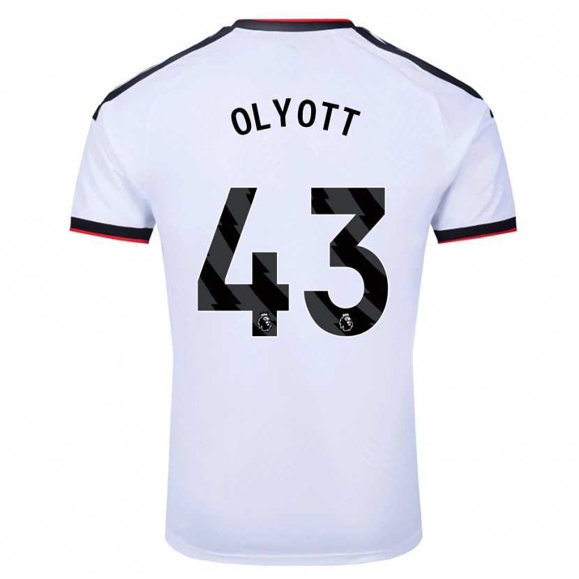 Danxen Criança Camisola Tom Olyott #43 Branco Preto Vermelho Principal 2026/27 Camisa