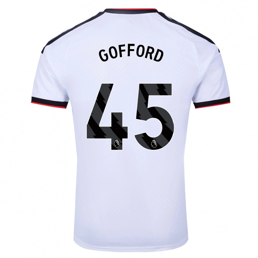 Danxen Criança Camisola Oliver Gofford #45 Branco Preto Vermelho Principal 2026/27 Camisa