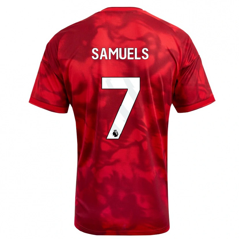 Danxen Criança Camisola Shakur Samuels #7 Crimson Branco Principal 2026/27 Camisa