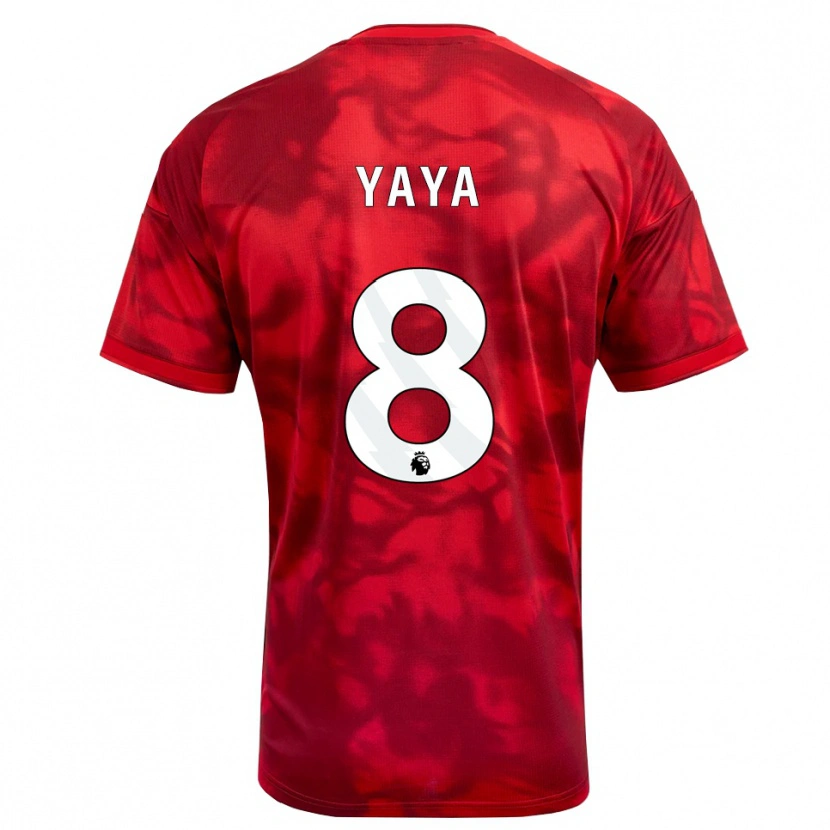 Danxen Criança Camisola Cherif Yaya #8 Crimson Branco Principal 2026/27 Camisa