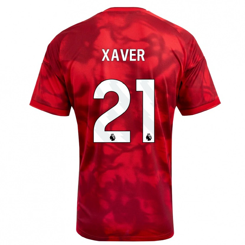 Danxen Criança Camisola Xaver Schlager #21 Crimson Branco Principal 2026/27 Camisa