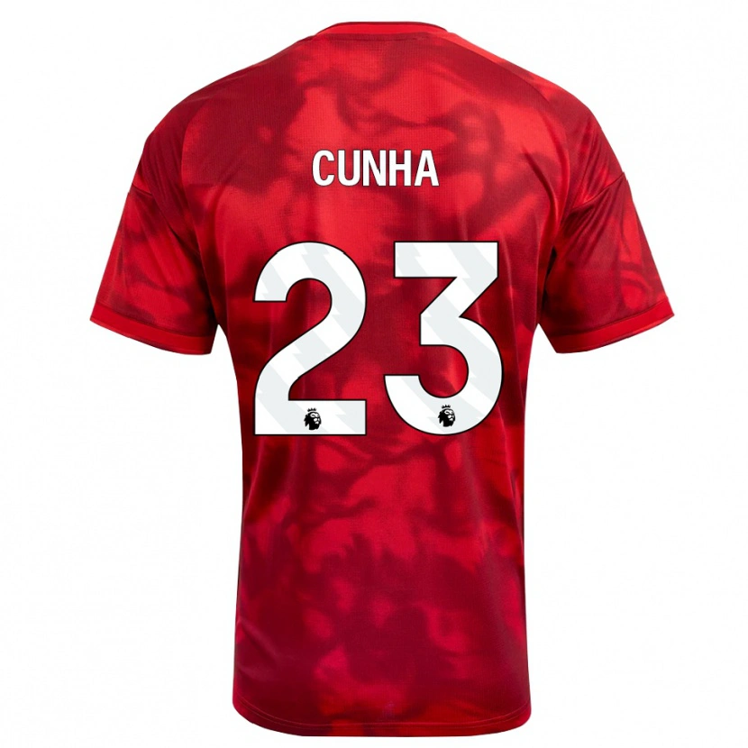 Danxen Criança Camisola Jair Cunha #23 Crimson Branco Principal 2026/27 Camisa