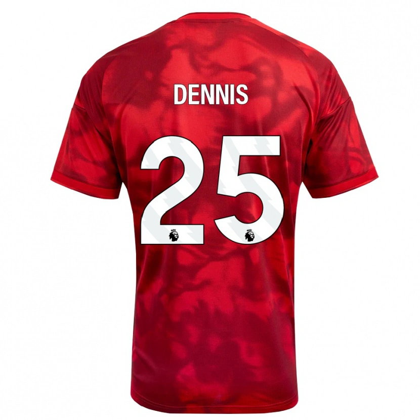 Danxen Criança Camisola Emmanuel Dennis #25 Crimson Branco Principal 2026/27 Camisa