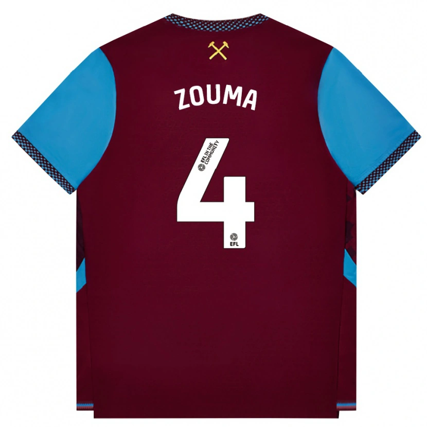 Danxen Criança Camisola Kurt Zouma #4 Borgonha Cornflowerblue Principal 2026/27 Camisa