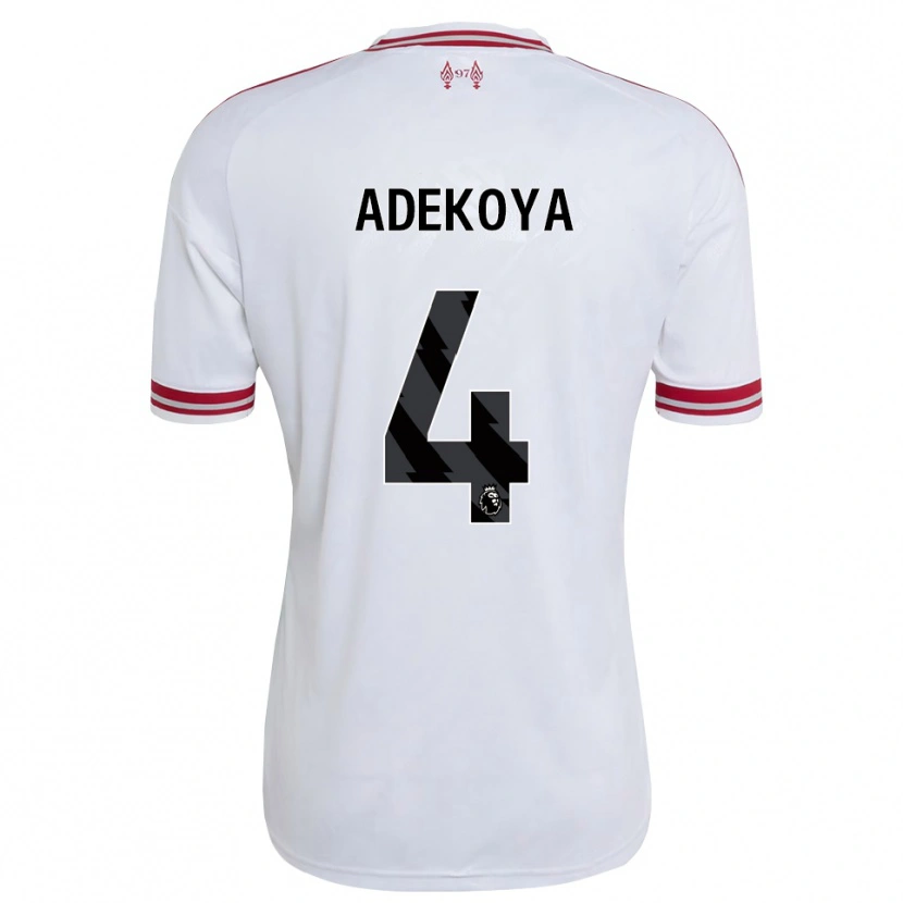 Danxen Criança Camisola Noah Adekoya #4 Vermelho Branco Alternativa 2026/27 Camisa