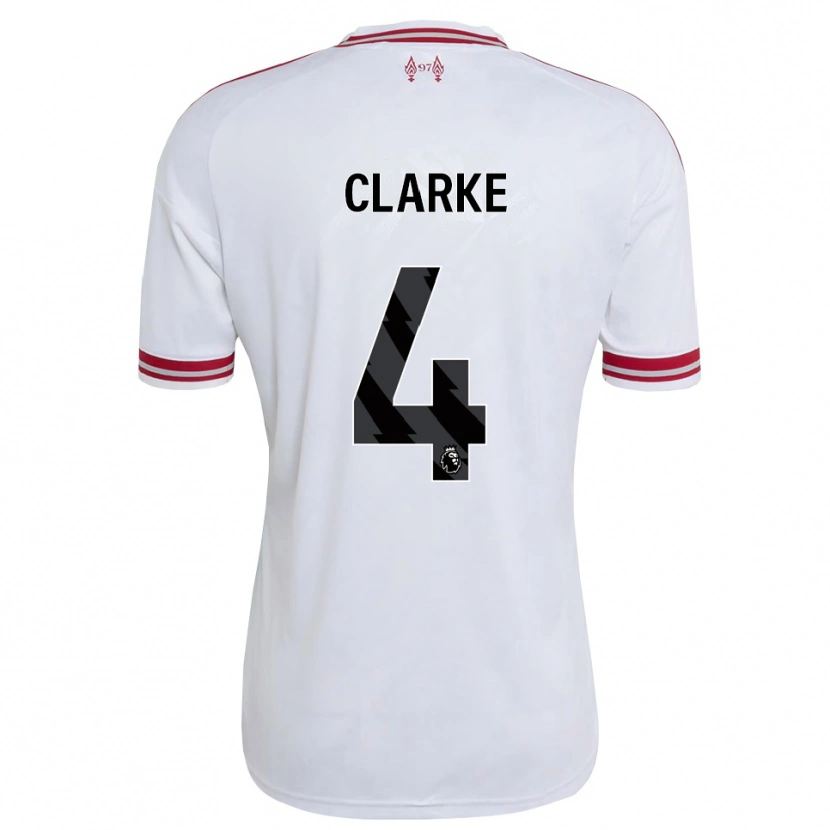 Danxen Criança Camisola Lucas Clarke #4 Vermelho Branco Alternativa 2026/27 Camisa