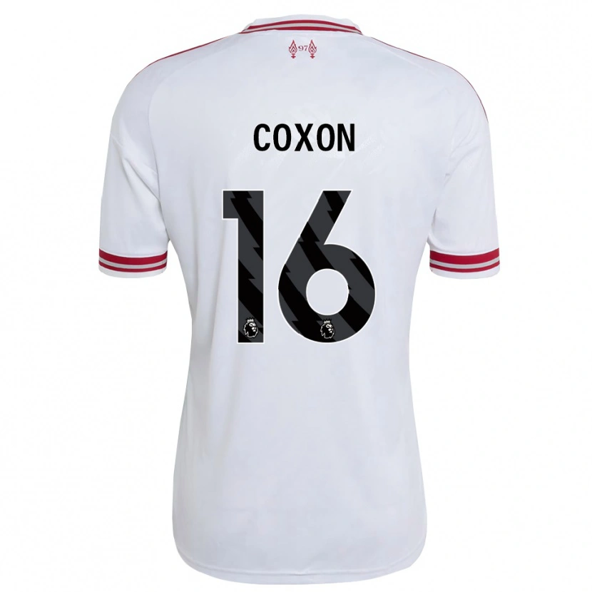 Danxen Criança Camisola Zak Coxon #16 Vermelho Branco Alternativa 2026/27 Camisa