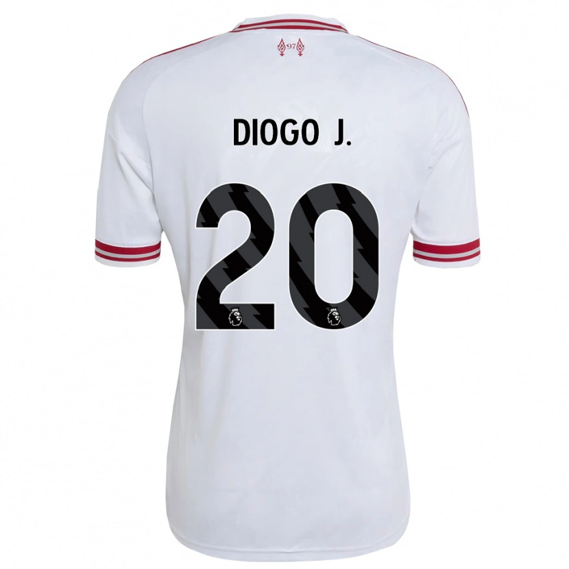 Danxen Criança Camisola Diogo Jota #20 Vermelho Branco Alternativa 2026/27 Camisa