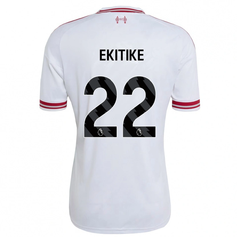 Danxen Criança Camisola Hugo Ekitiké #22 Vermelho Branco Alternativa 2026/27 Camisa