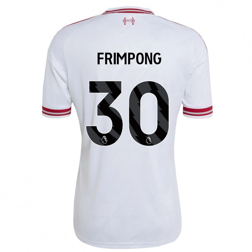 Danxen Criança Camisola Jeremie Frimpong #30 Vermelho Branco Alternativa 2026/27 Camisa