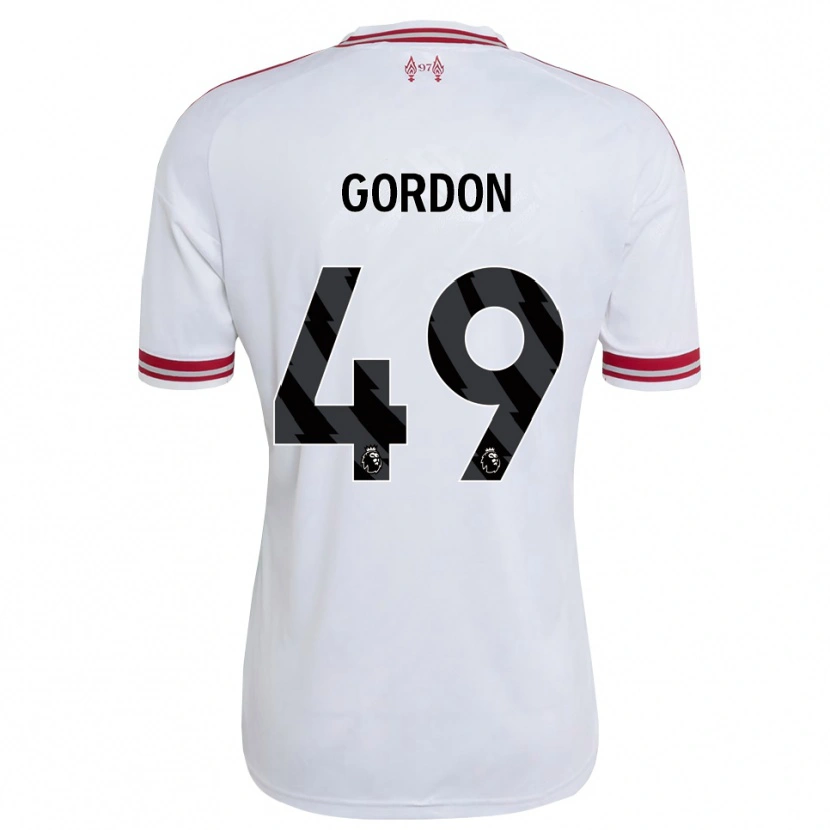 Danxen Criança Camisola Kaide Gordon #49 Vermelho Branco Alternativa 2026/27 Camisa