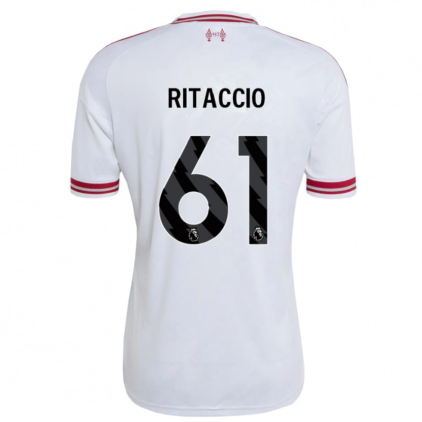 Danxen Criança Camisola Matteo Ritaccio #61 Vermelho Branco Alternativa 2026/27 Camisa