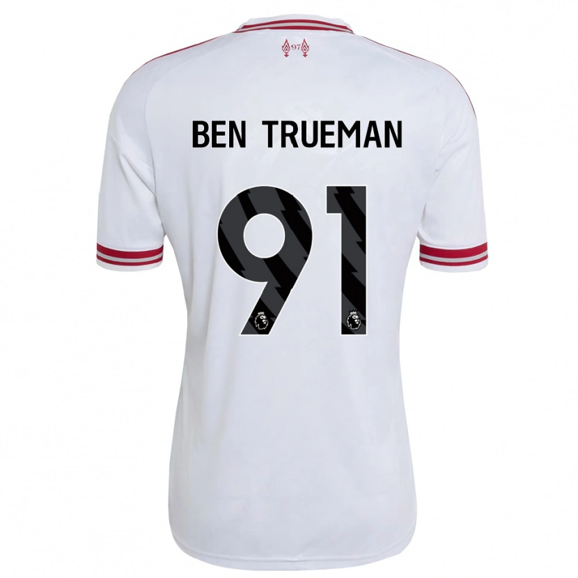 Danxen Criança Camisola Ben Trueman #91 Vermelho Branco Alternativa 2026/27 Camisa