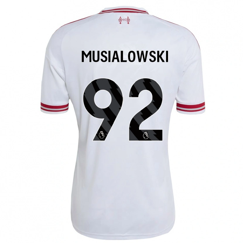 Danxen Criança Camisola Mateusz Musialowski #92 Vermelho Branco Alternativa 2026/27 Camisa