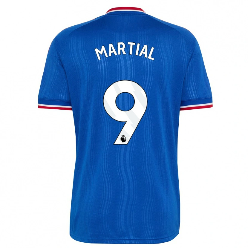 Danxen Criança Camisola Anthony Martial #9 Azul Branco Vermelho Alternativa 2026/27 Camisa