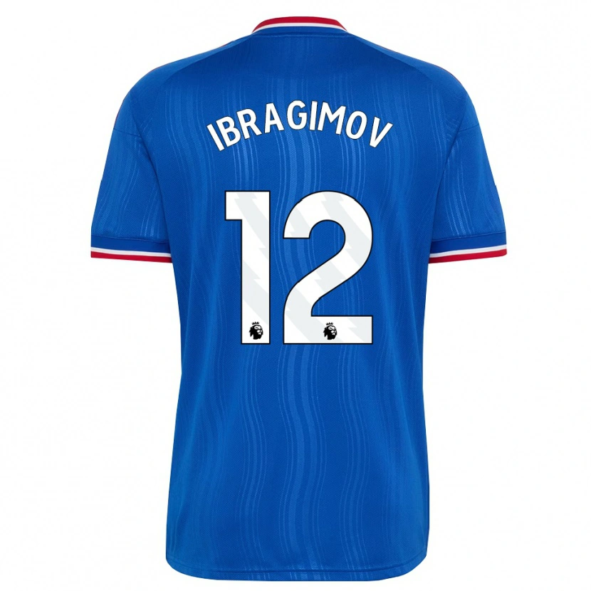 Danxen Criança Camisola Gazi Ibragimov #12 Azul Branco Vermelho Alternativa 2026/27 Camisa