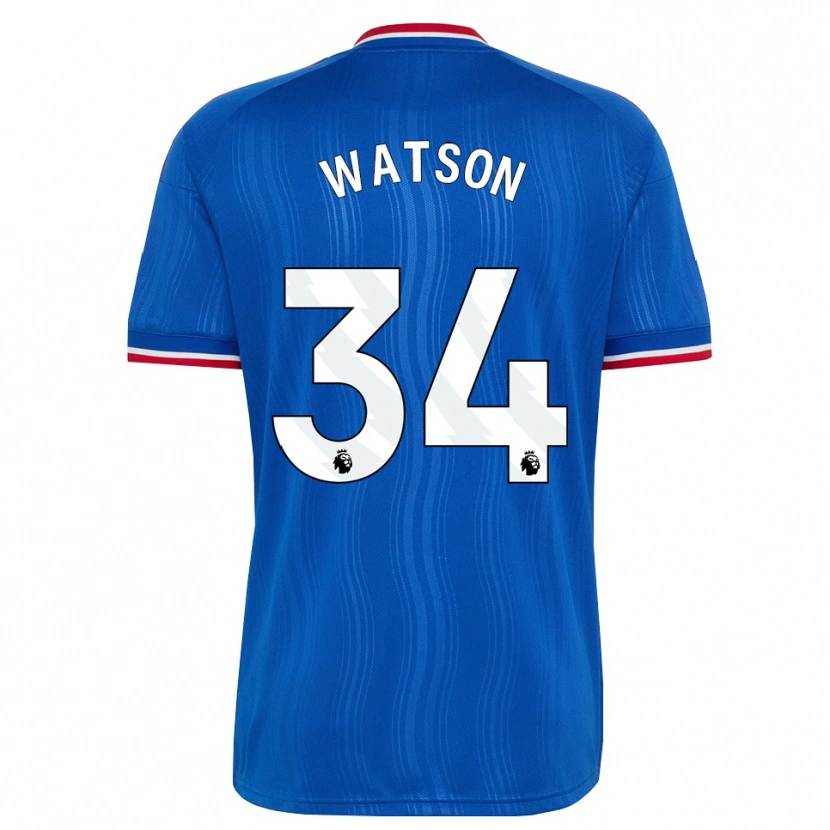 Danxen Criança Camisola Emma Watson #34 Azul Branco Vermelho Alternativa 2026/27 Camisa