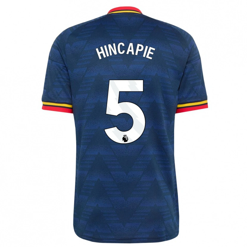 Danxen Criança Camisola Piero Hincapié #5 Midnightblue Amarelo Vermelho Alternativa 2026/27 Camisa