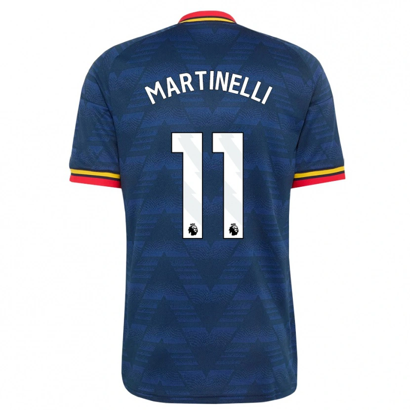 Danxen Criança Camisola Gabriel Martinelli #11 Midnightblue Amarelo Vermelho Alternativa 2026/27 Camisa