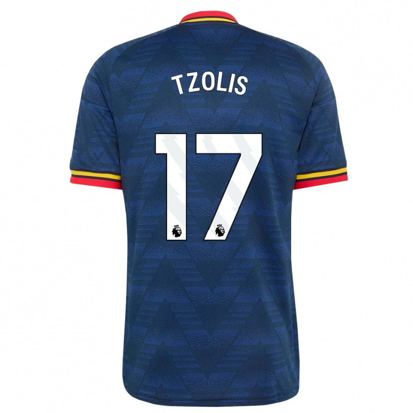 Danxen Criança Camisola Christos Tzolis #17 Midnightblue Amarelo Vermelho Alternativa 2026/27 Camisa