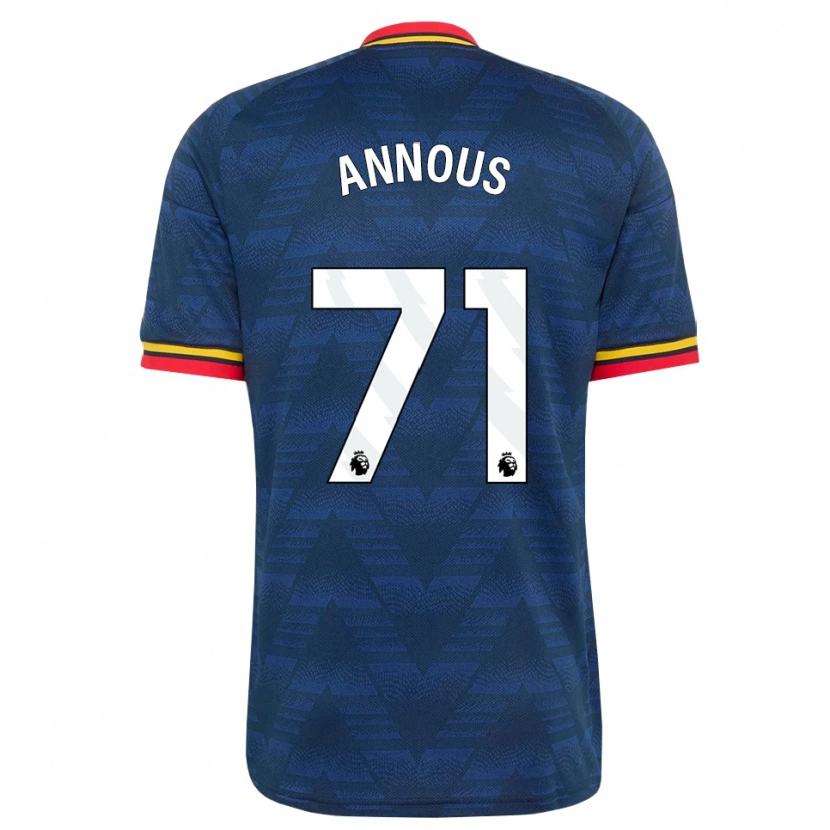 Danxen Criança Camisola Andre Harriman-Annous #71 Midnightblue Amarelo Vermelho Alternativa 2026/27 Camisa