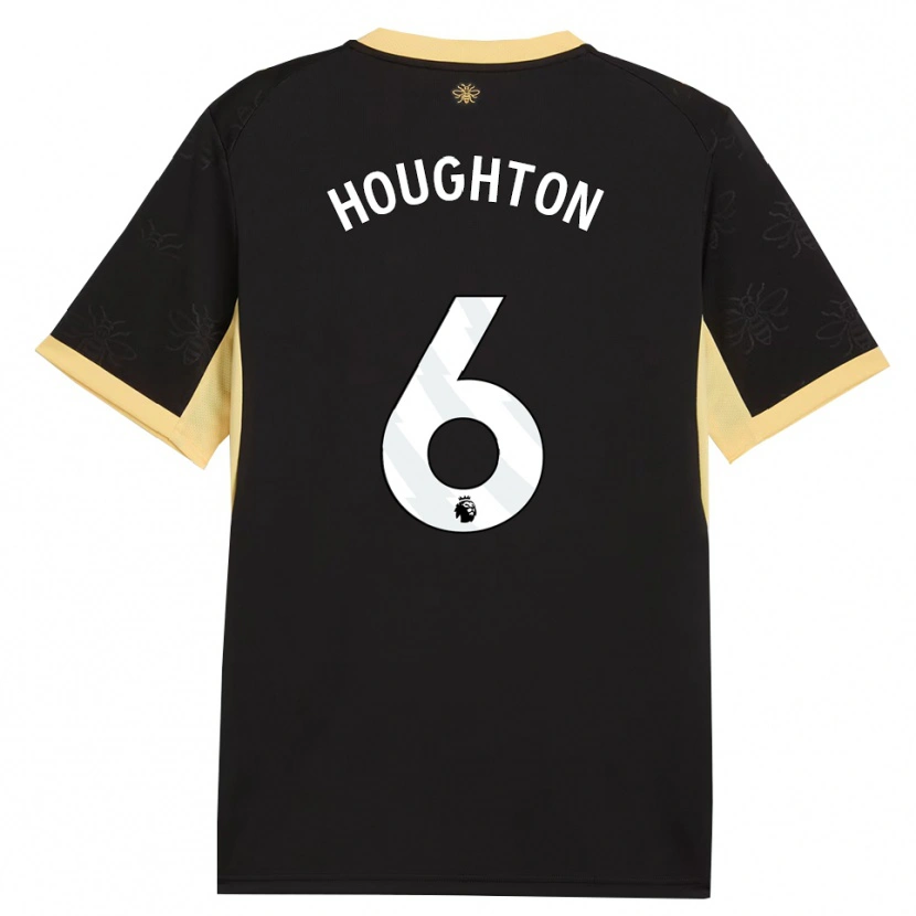 Danxen Criança Camisola Steph Houghton #6 Preto Amarelo Alternativa 2026/27 Camisa