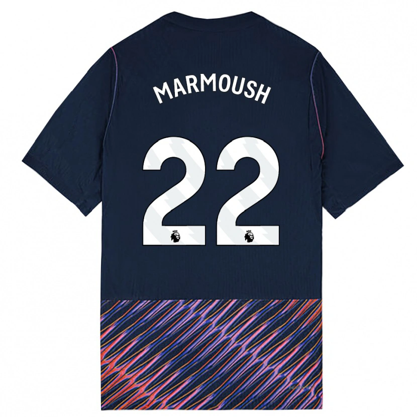 Danxen Criança Camisola Omar Marmoush #22 Azul Real Branco Alternativa 2026/27 Camisa