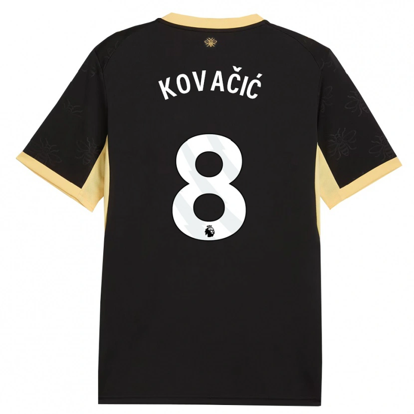 Danxen Criança Camisola Mateo Kovacic #8 Preto Amarelo Alternativa 2026/27 Camisa