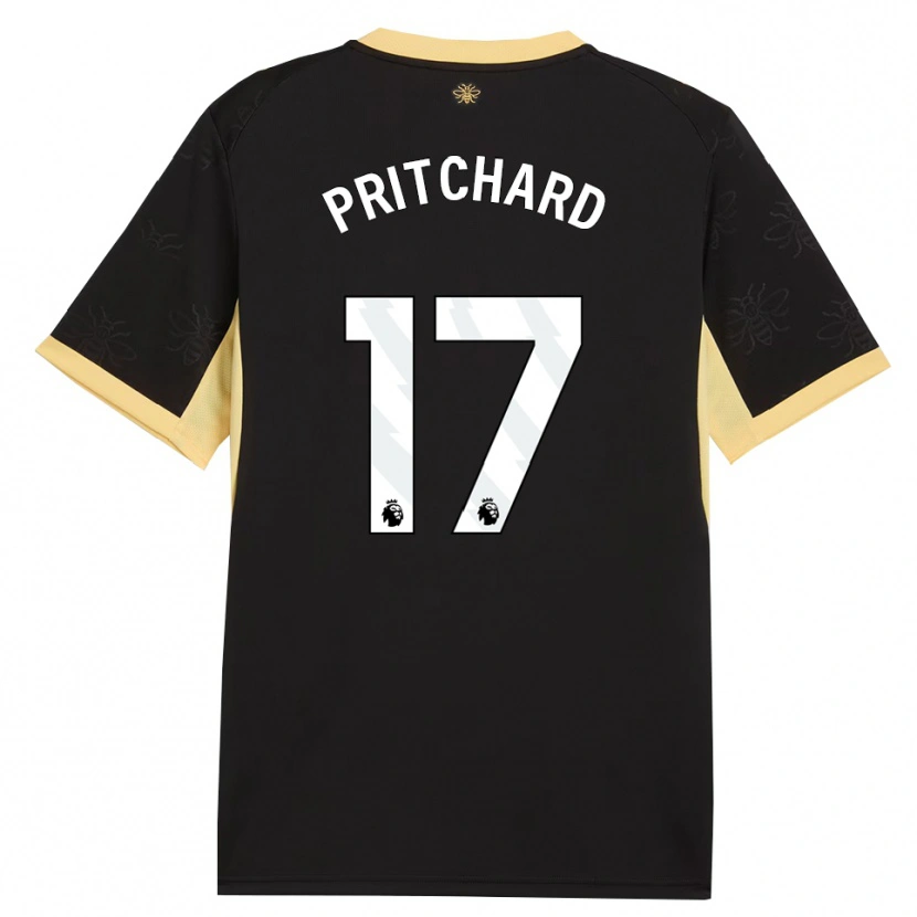 Danxen Criança Camisola Poppy Pritchard #17 Preto Amarelo Alternativa 2026/27 Camisa