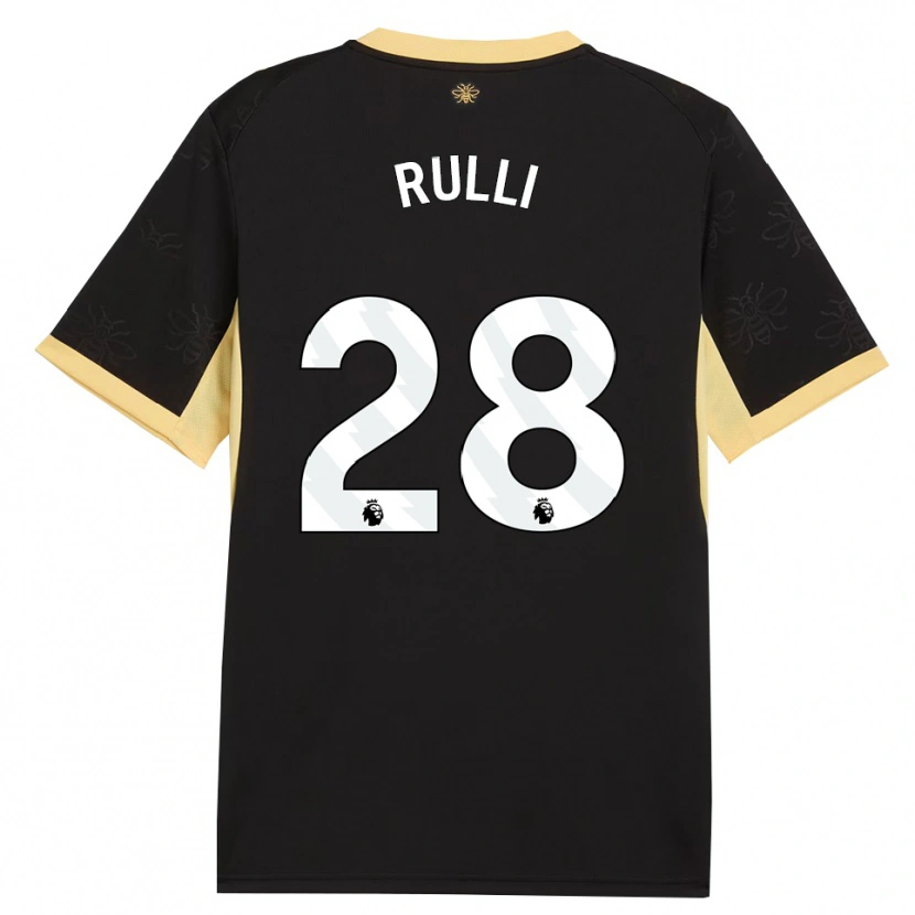 Danxen Criança Camisola Gerónimo Rulli #28 Preto Amarelo Alternativa 2026/27 Camisa