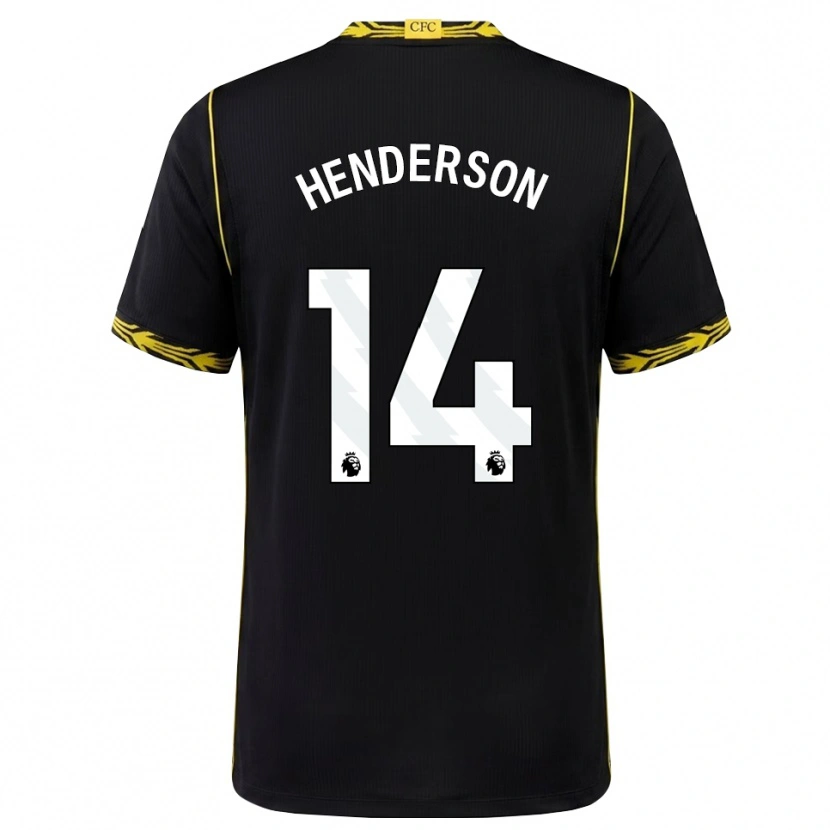 Danxen Criança Camisola Jordan Henderson #14 Preto Amarelo Alternativa 2026/27 Camisa