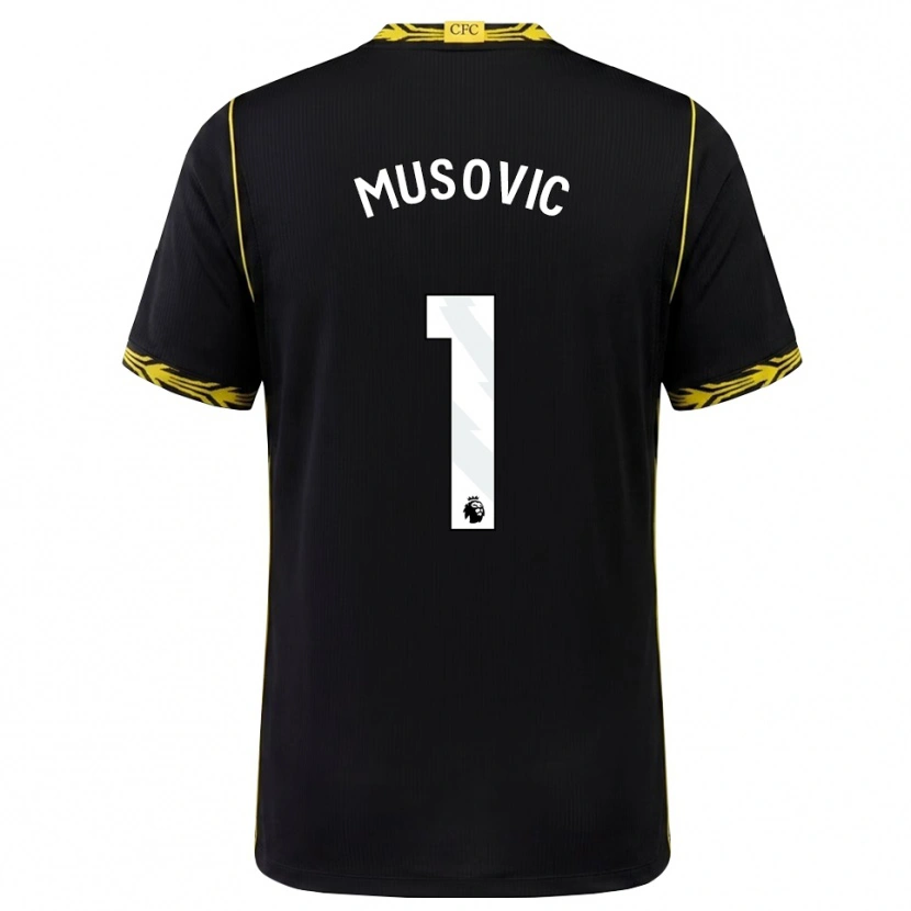 Danxen Criança Camisola Zecira Musovic #1 Preto Amarelo Alternativa 2026/27 Camisa